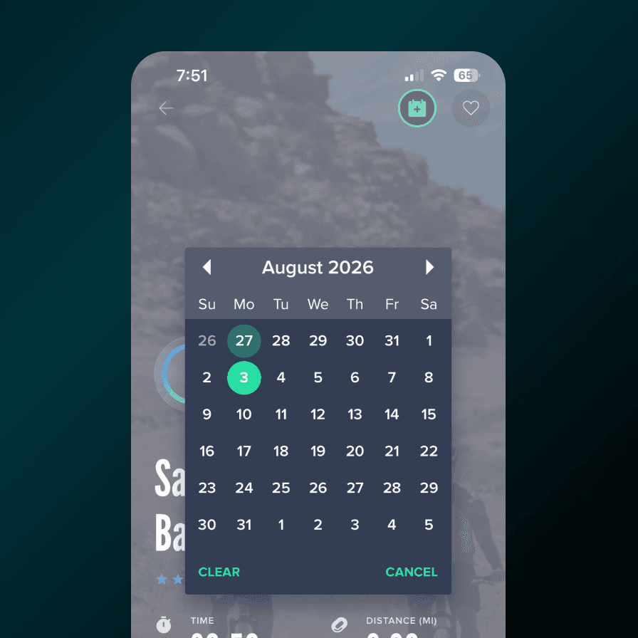 Schedule in app, explore on machine