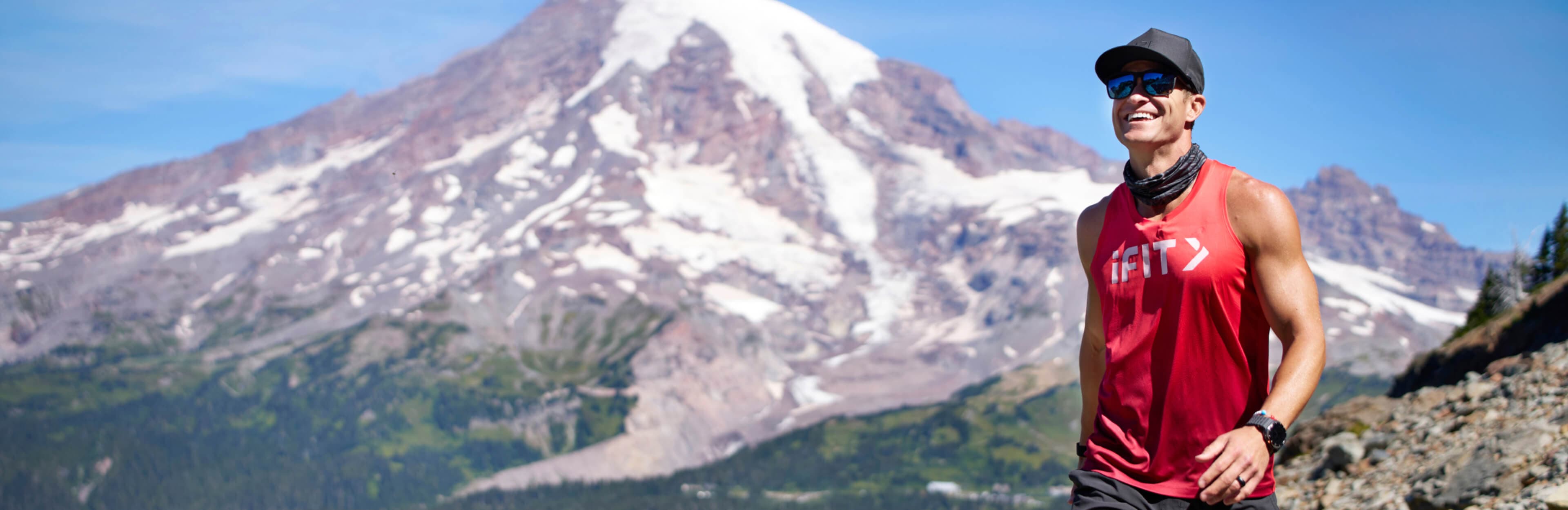 See iFIT Trainer John Peel lead the Mount Rainier hiking series with real trail footage from the park's rugged terrain.