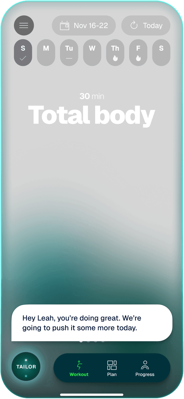 The fitness coachdesigned around you.
